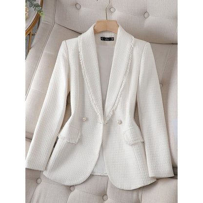 Blazer Mujer Tela Texturizada Flecos Ajuste Estiloso
