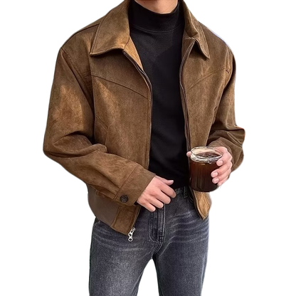 Chaqueta Hombre Estilo Vintage con Cremallera