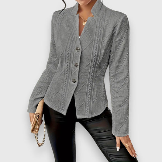 Blazer Mujer con Textura Estructurada Corte Entallado - Mavetta