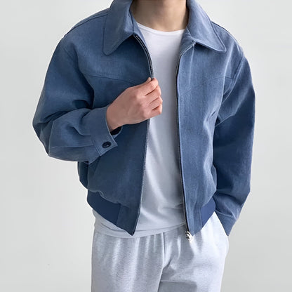 Chaqueta Hombre Estilo Vintage con Cremallera
