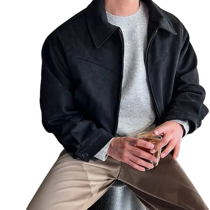 Chaqueta Hombre Estilo Vintage con Cremallera