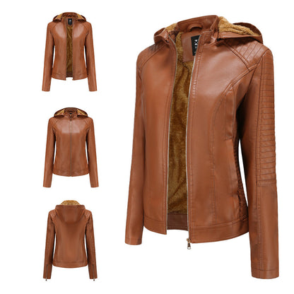 Chaqueta Mujer de Cuero Versátil Corte Ajustado