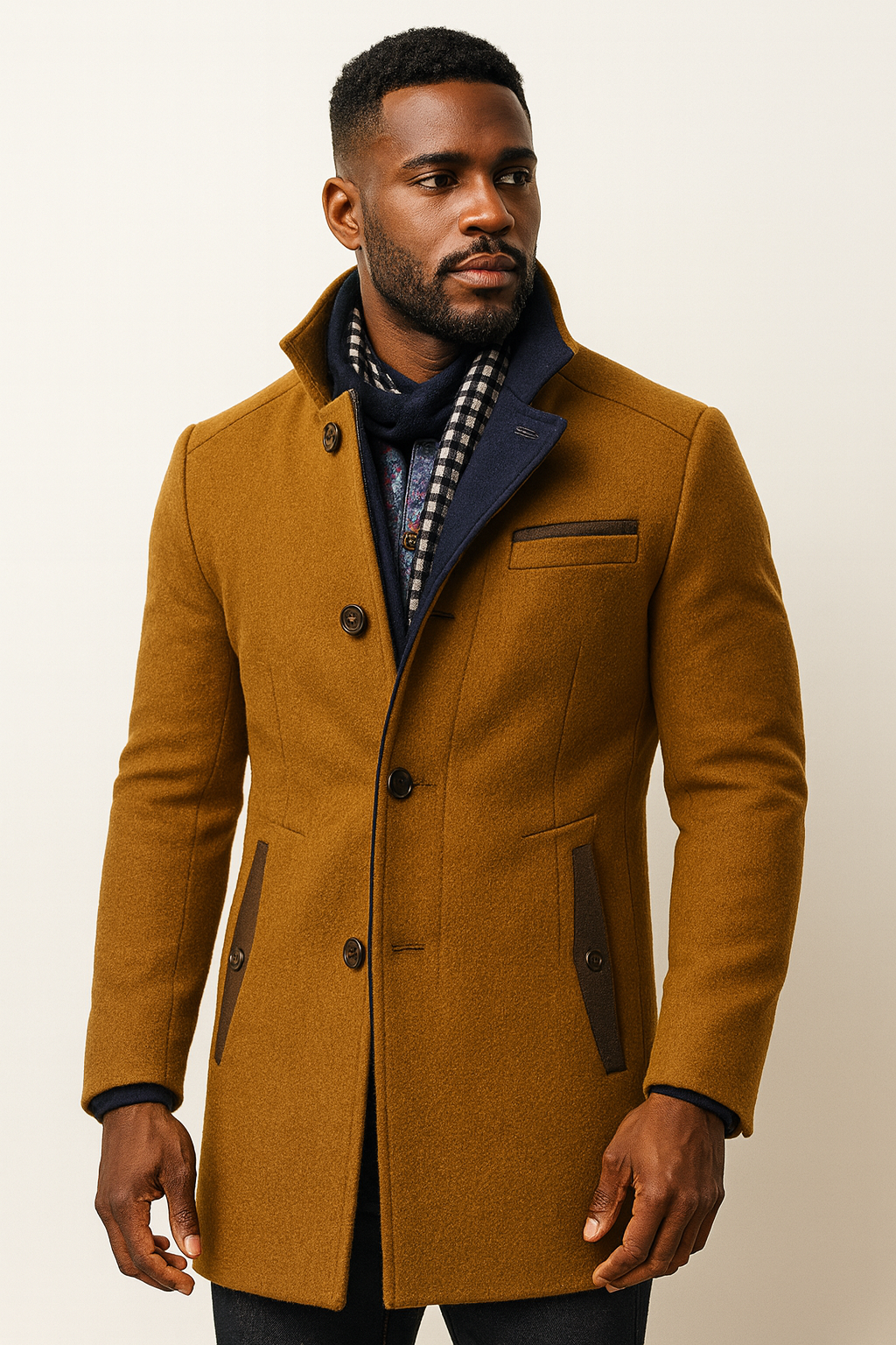 Chaqueta Hombre Tipo Abrigo Clásico
