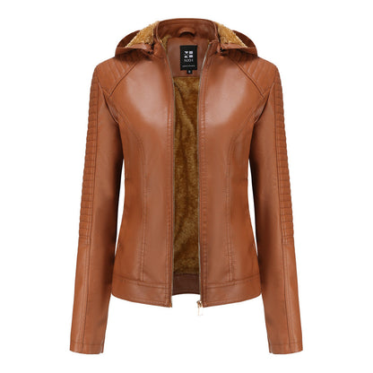 Chaqueta Mujer de Cuero Versátil Corte Ajustado