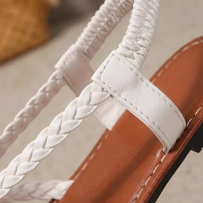 Sandalias Planas Mujer Tiras Trenzadas Diseño Cruzado