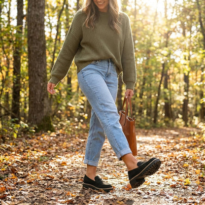 Mocasines Mujer Piel Suela Track Clásico