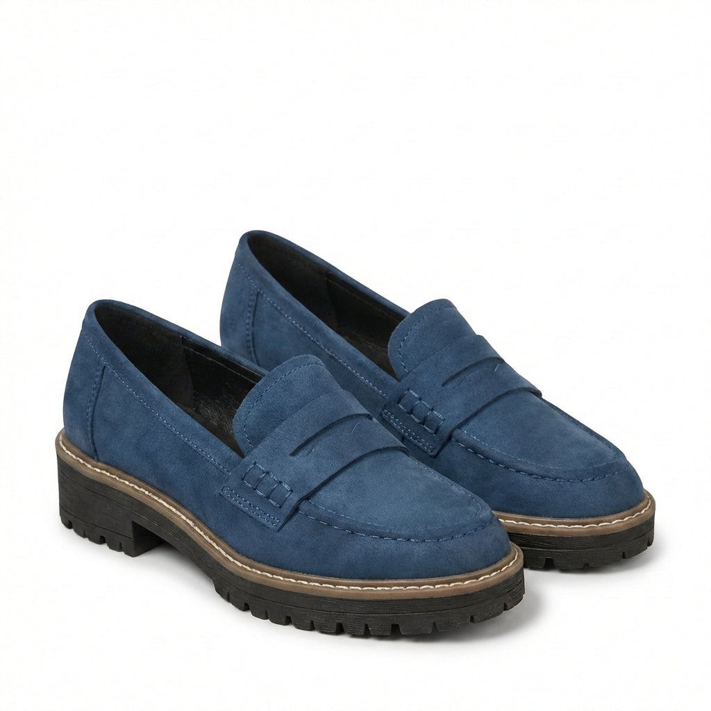 Mocasines Mujer Piel Suela Track Clásico
