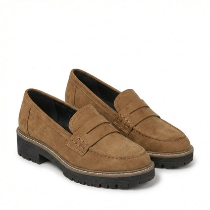 Mocasines Mujer Piel Suela Track Clásico