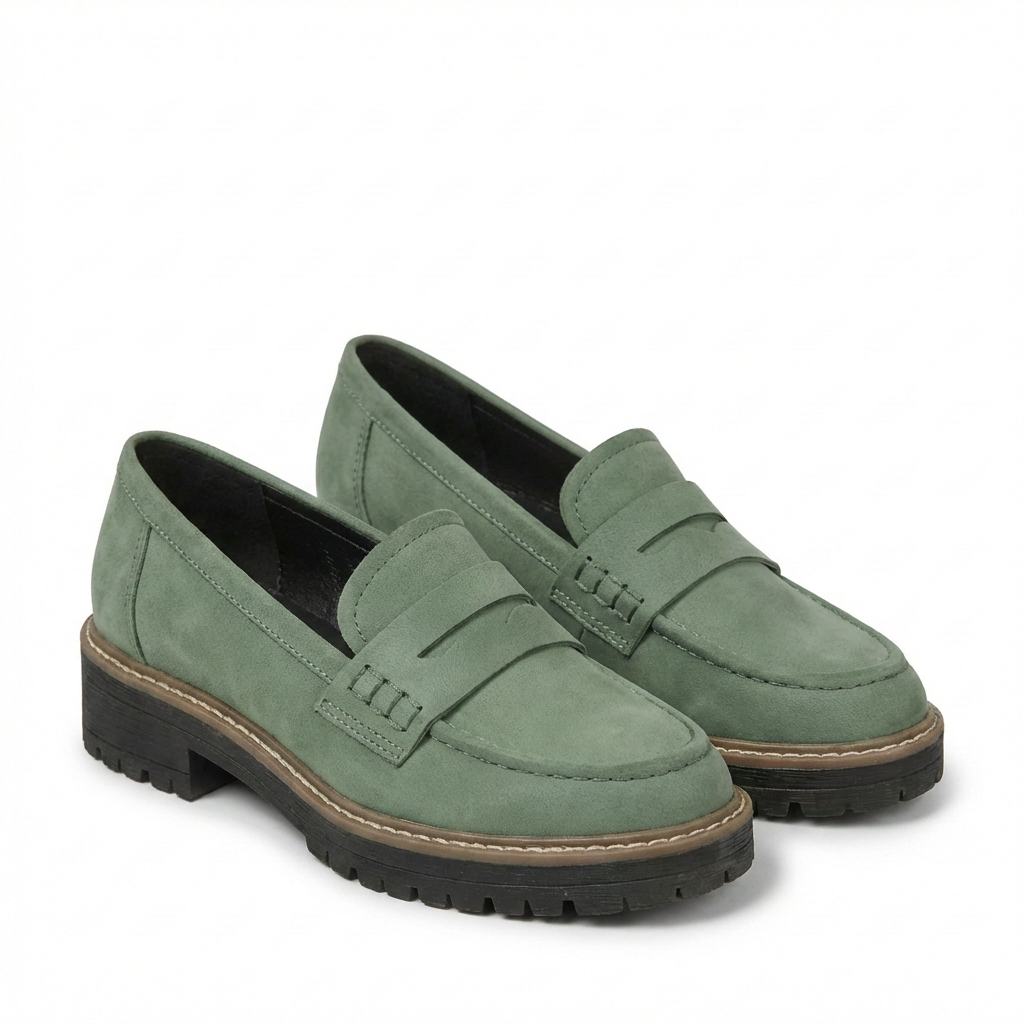 Mocasines Mujer Piel Suela Track Clásico
