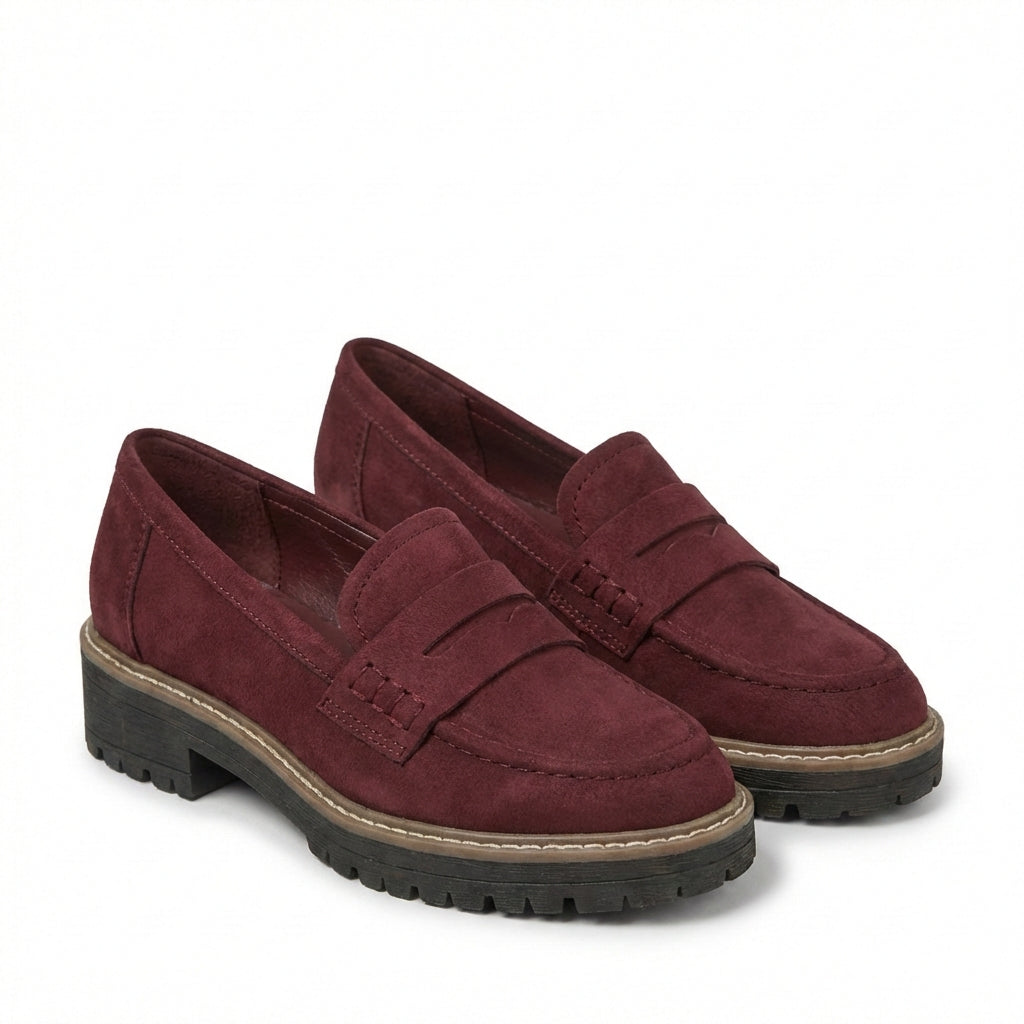 Mocasines Mujer Piel Suela Track Clásico