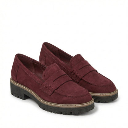 Mocasines Mujer Piel Suela Track Clásico