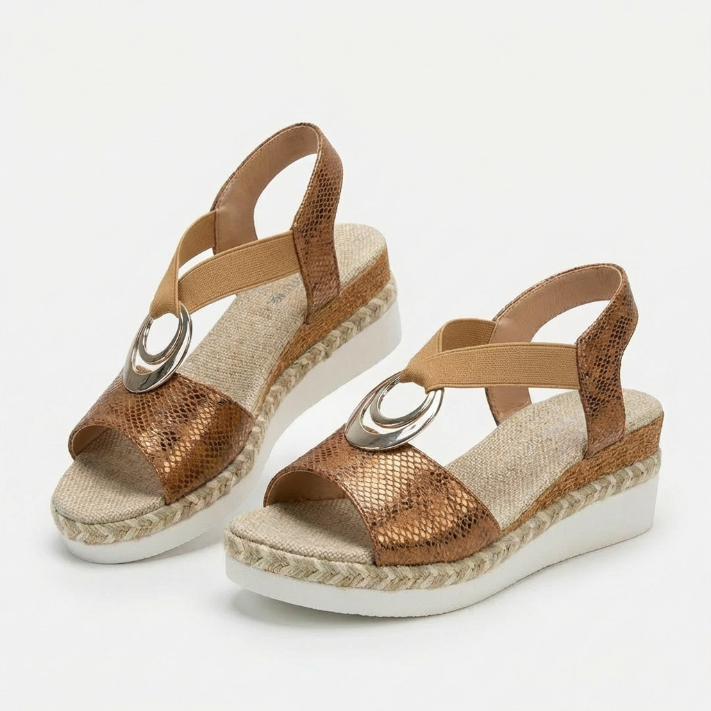 Sandalias Plataforma Mujer de Esparto con Tira en T