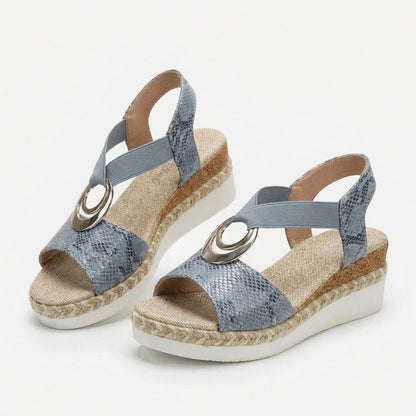 Sandalias Plataforma Mujer de Esparto con Tira en T