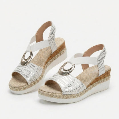 Sandalias Plataforma Mujer de Esparto con Tira en T
