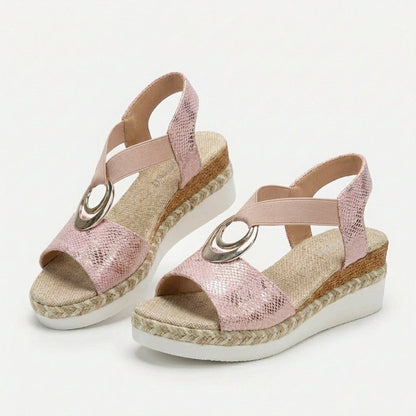 Sandalias Plataforma Mujer de Esparto con Tira en T