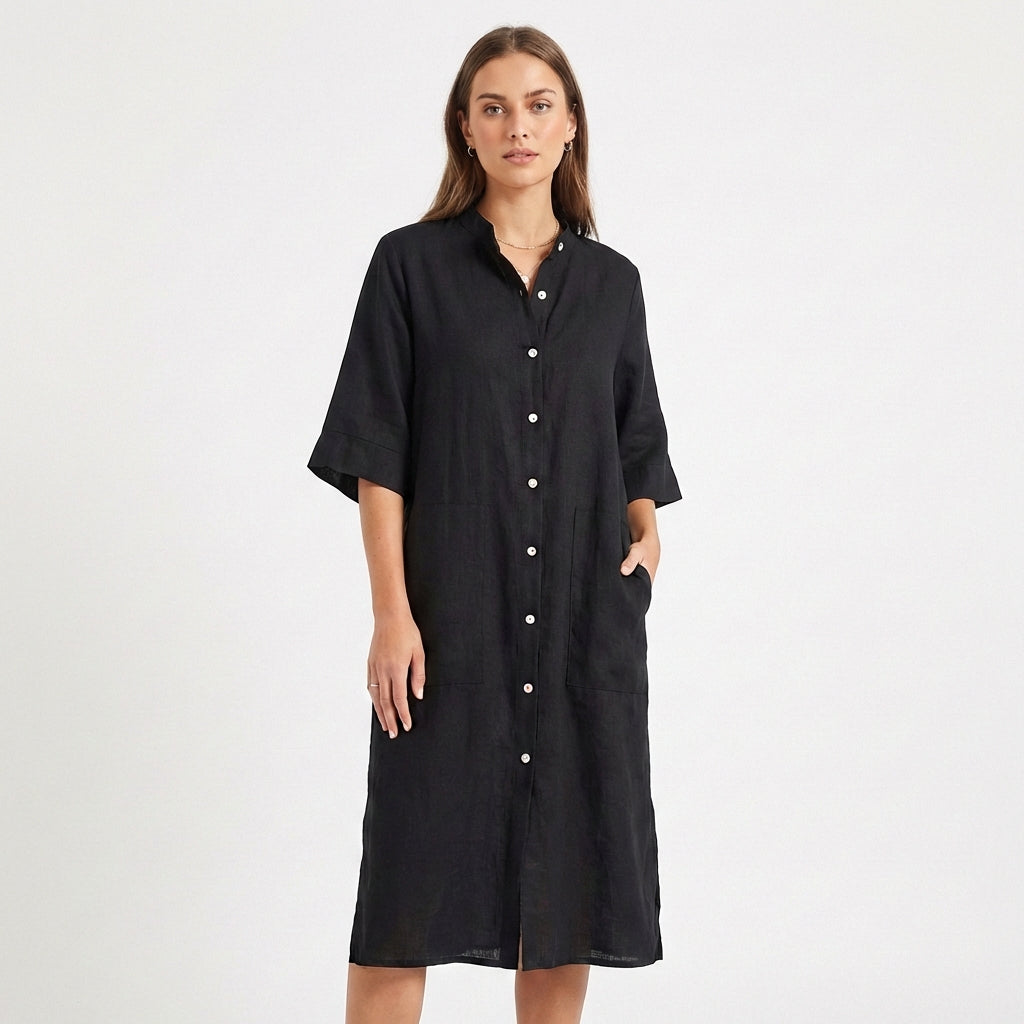 Vestido Camisero Midi Mujer Algodón Casual - Mavetta