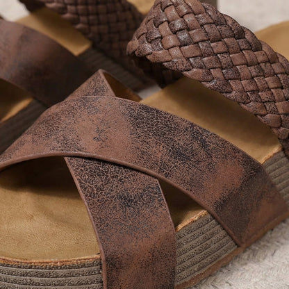 Sandalias Plataforma Mujer Tiras Cruzadas