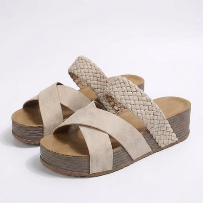 Sandalias Plataforma Mujer Tiras Cruzadas