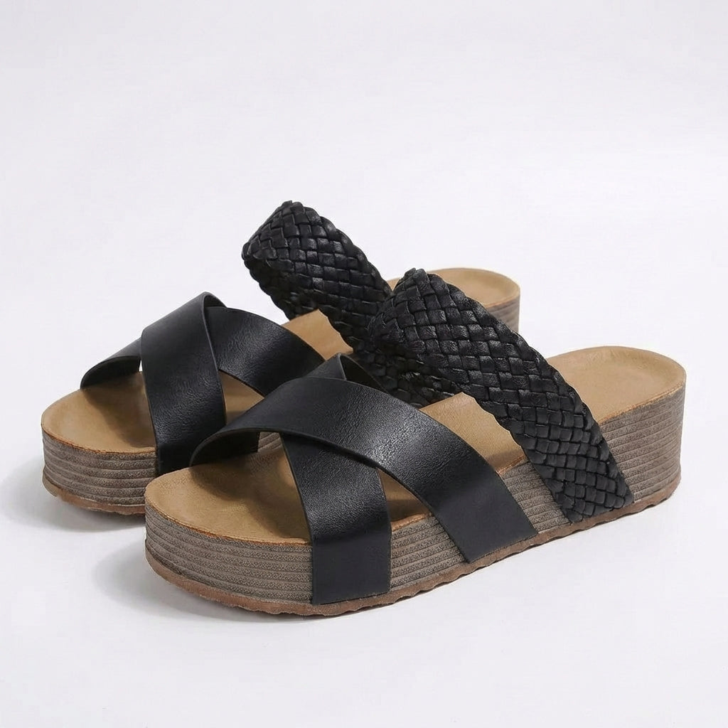 Sandalias Plataforma Mujer Tiras Cruzadas