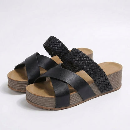 Sandalias Plataforma Mujer Tiras Cruzadas