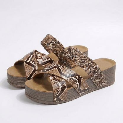 Sandalias Plataforma Mujer Tiras Cruzadas