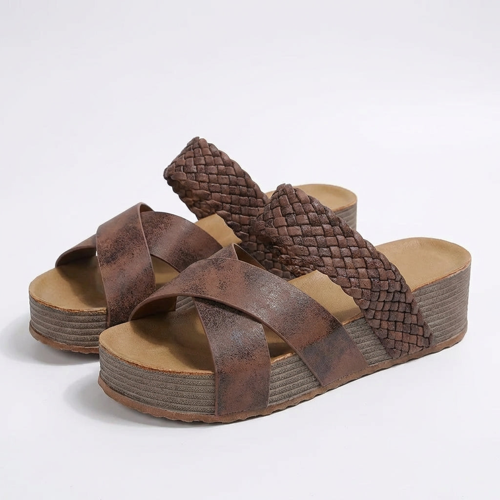 Sandalias Plataforma Mujer Tiras Cruzadas - Mavetta