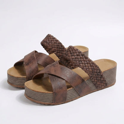 Sandalias Plataforma Mujer Tiras Cruzadas - Mavetta