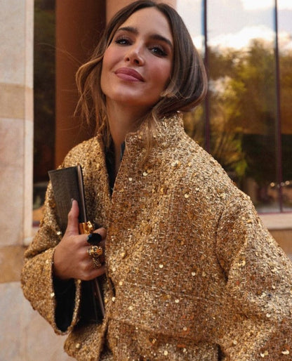 Blazer Mujer con Destellos Ajuste Refinado