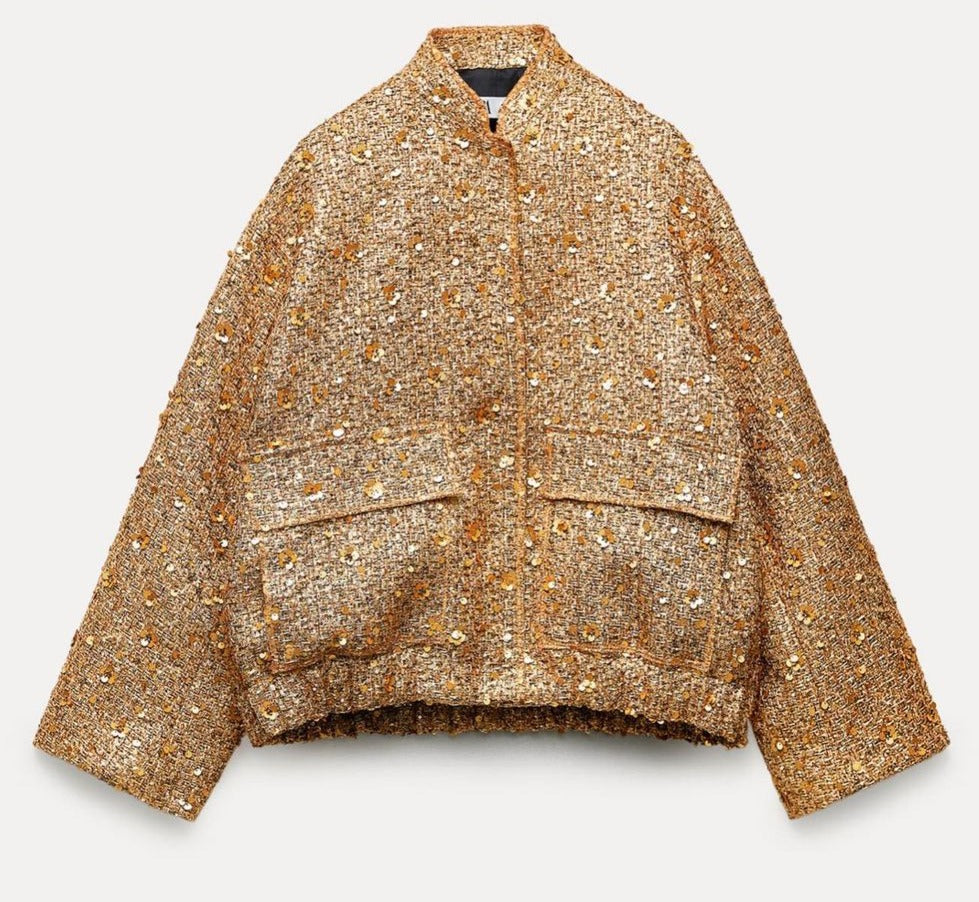 Blazer Mujer con Destellos Ajuste Refinado