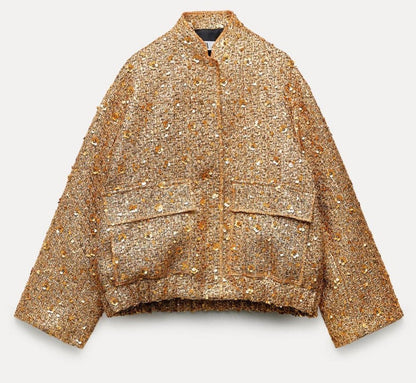 Blazer Mujer con Destellos Ajuste Refinado