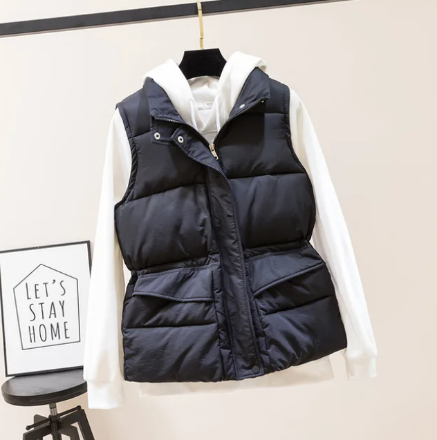 Chaleco mujer sin mangas con cremallera y bolsillos invierno