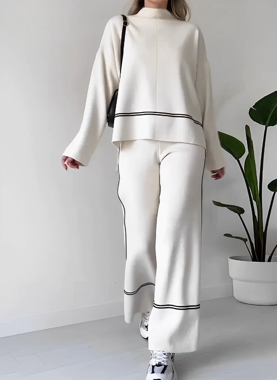 Conjunto Mujer Suéter y Pantalón Holgado Diseño Cómodo Informal - Mavetta