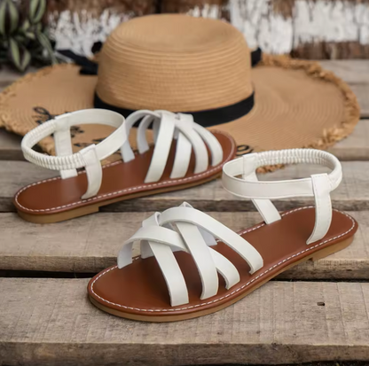 Sandalias Romanas Mujer Piel Ajuste Correa