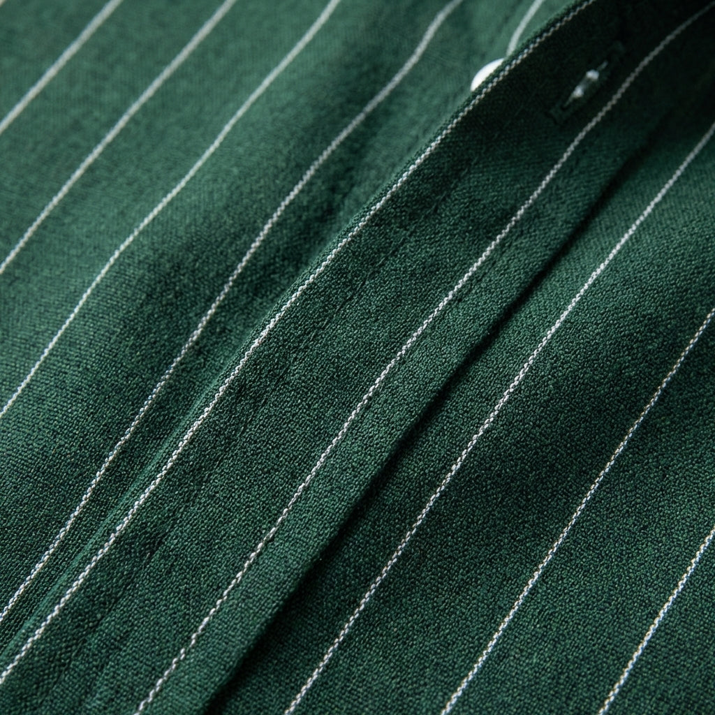 Camisa Hombre Algodón Cuello Cubano Manga Corta Casual