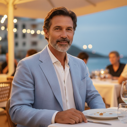 Traje Hombre de Lino Blazer y Pantalón Clásico