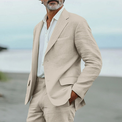 Traje Hombre de Lino Blazer y Pantalón Clásico