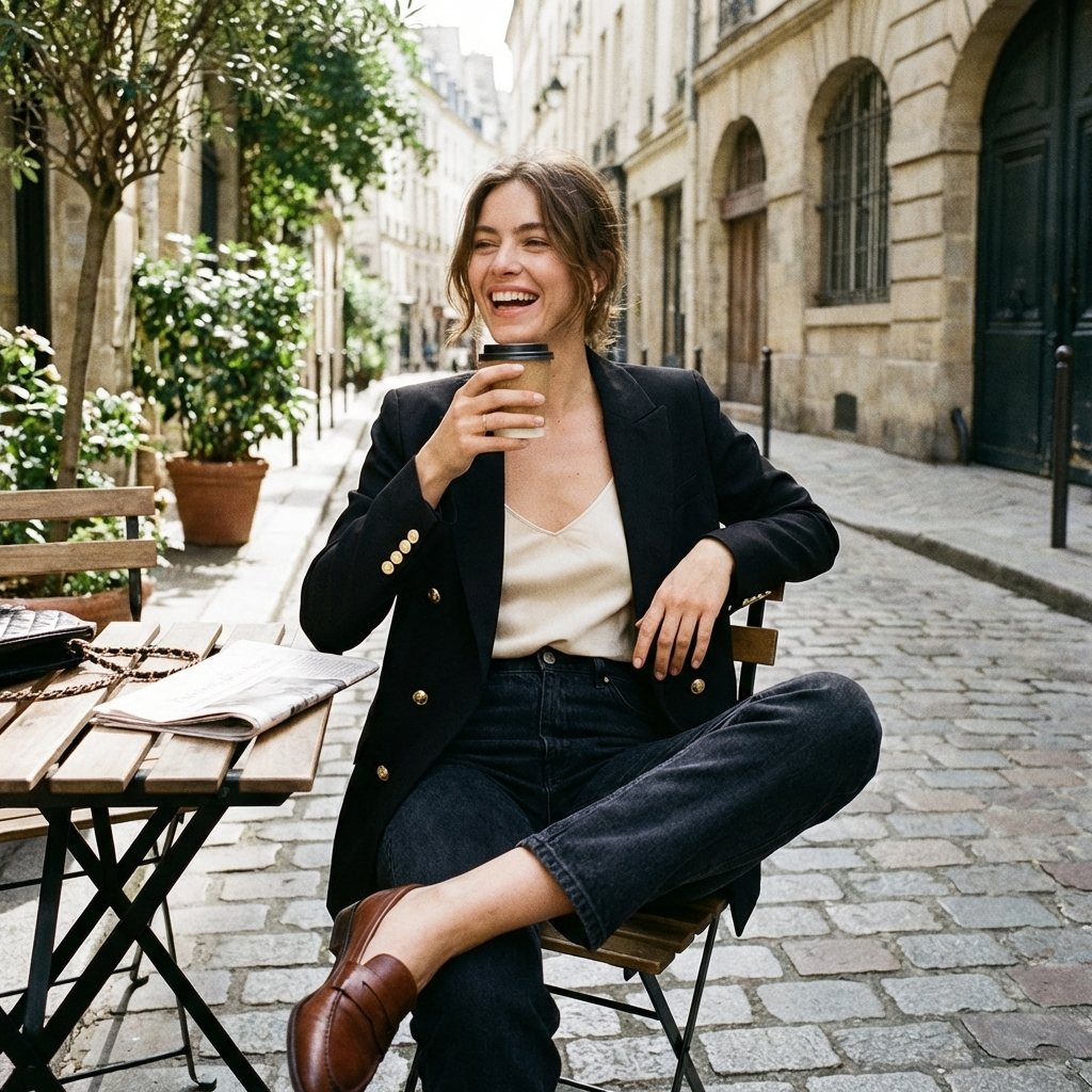 Blazer Mujer Cruzado con Botones Decorativos Estilo Ejecutivo