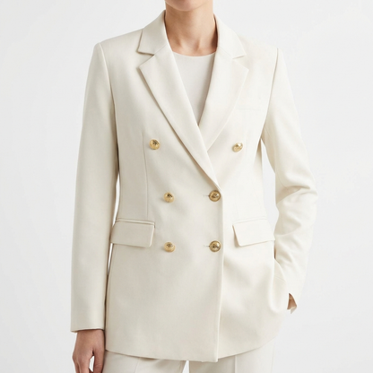 Blazer Mujer Cruzado con Botones Decorativos Estilo Ejecutivo