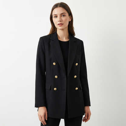 Blazer Mujer Cruzado con Botones Decorativos Estilo Ejecutivo - Mavetta