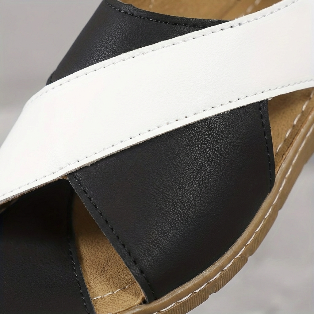 Sandalias Mujer Tiras Cruzadas Suela Plana Casual