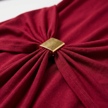 Vestido Fiesta Mujer Hombros Descubiertos Detalle Anudado