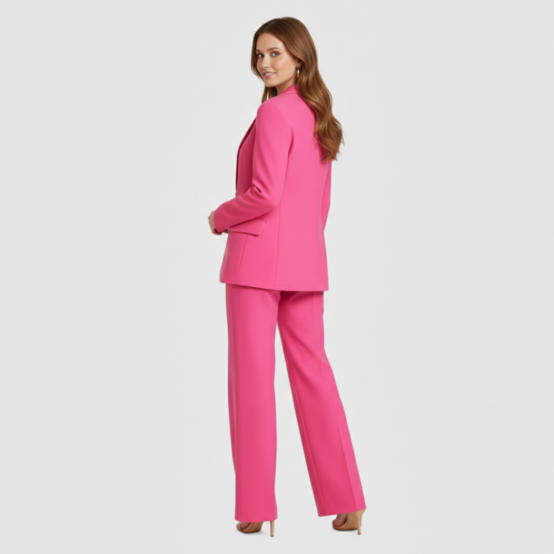 Conjunto Mujer Traje Formal Blazer Estructurado Pantalón Recto