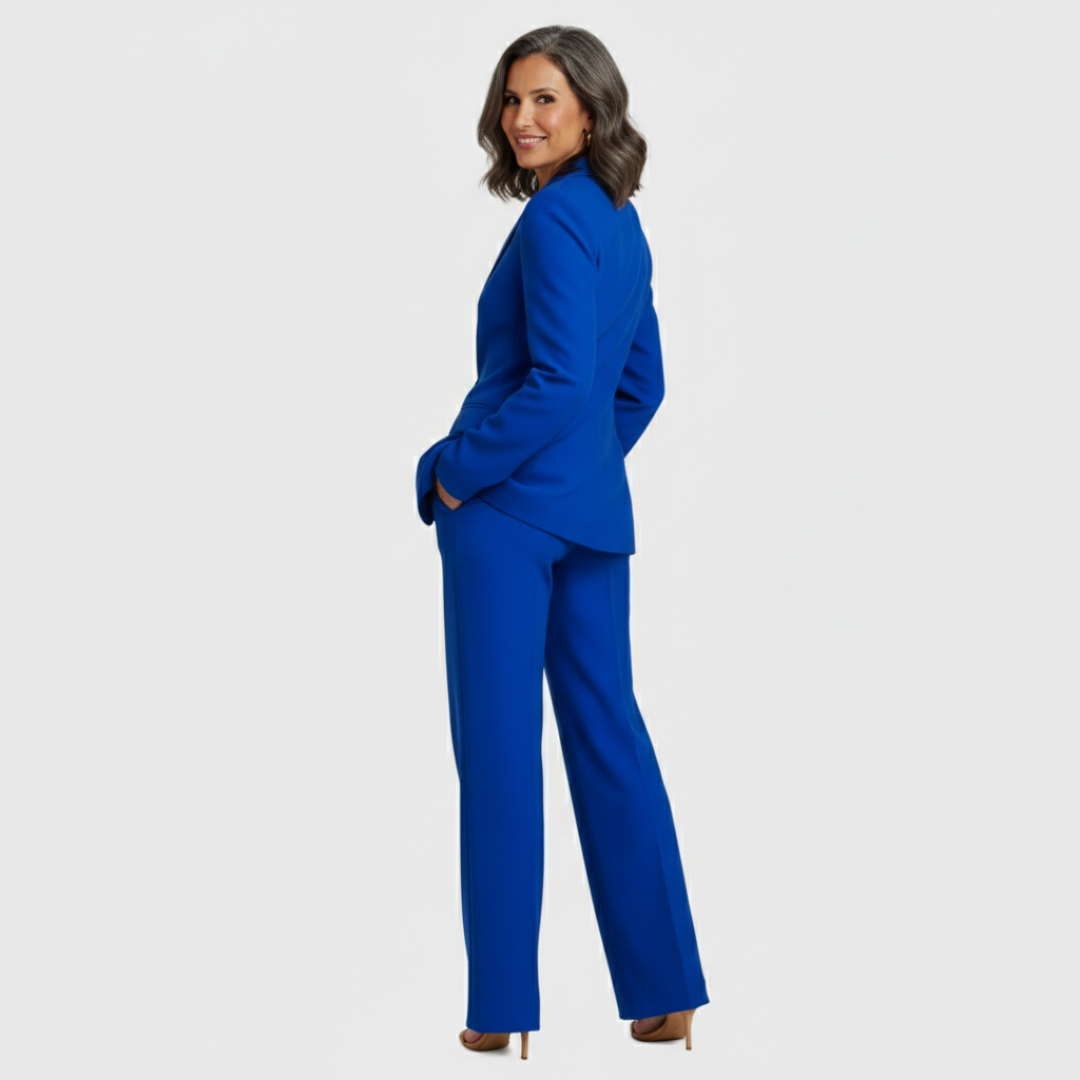 Conjunto Mujer Traje Formal Blazer Estructurado Pantalón Recto