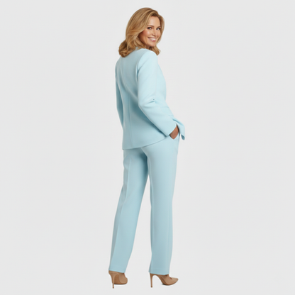 Conjunto Mujer Traje Formal Blazer Estructurado Pantalón Recto