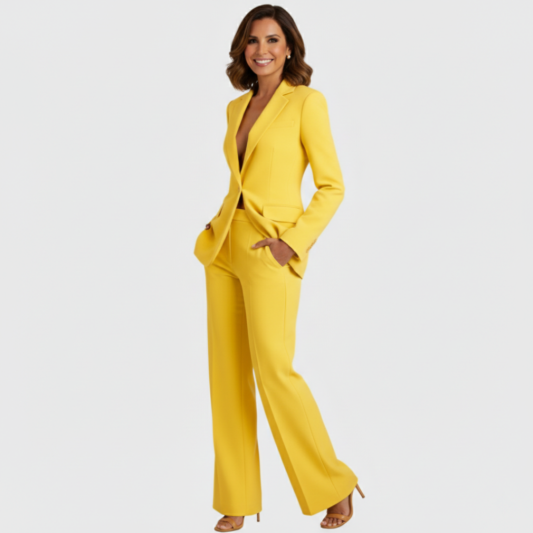 Conjunto Mujer Traje Formal Blazer Estructurado Pantalón Recto