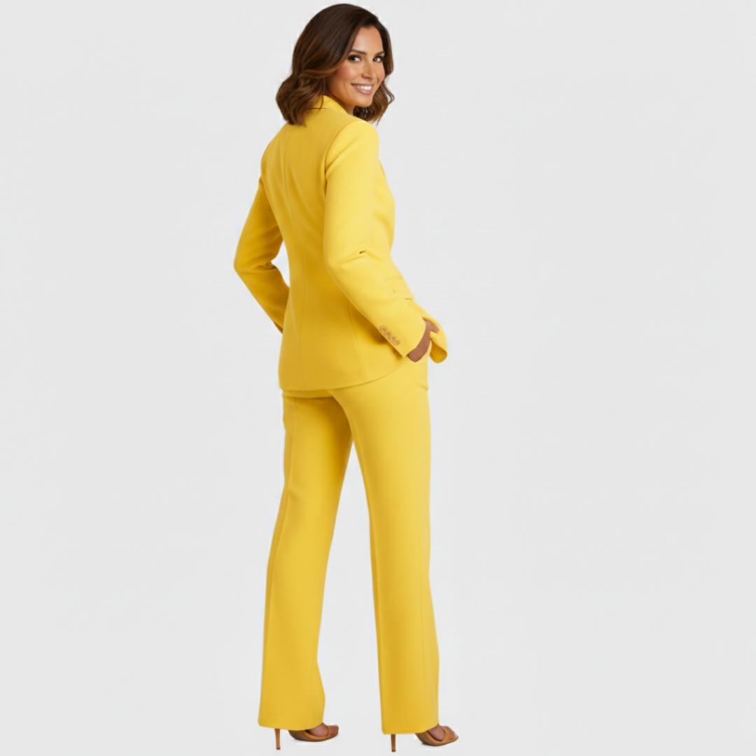 Conjunto Mujer Traje Formal Blazer Estructurado Pantalón Recto