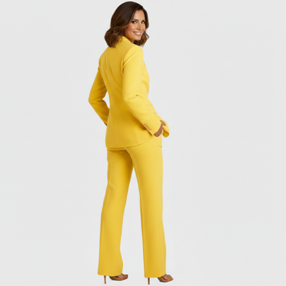 Conjunto Mujer Traje Formal Blazer Estructurado Pantalón Recto