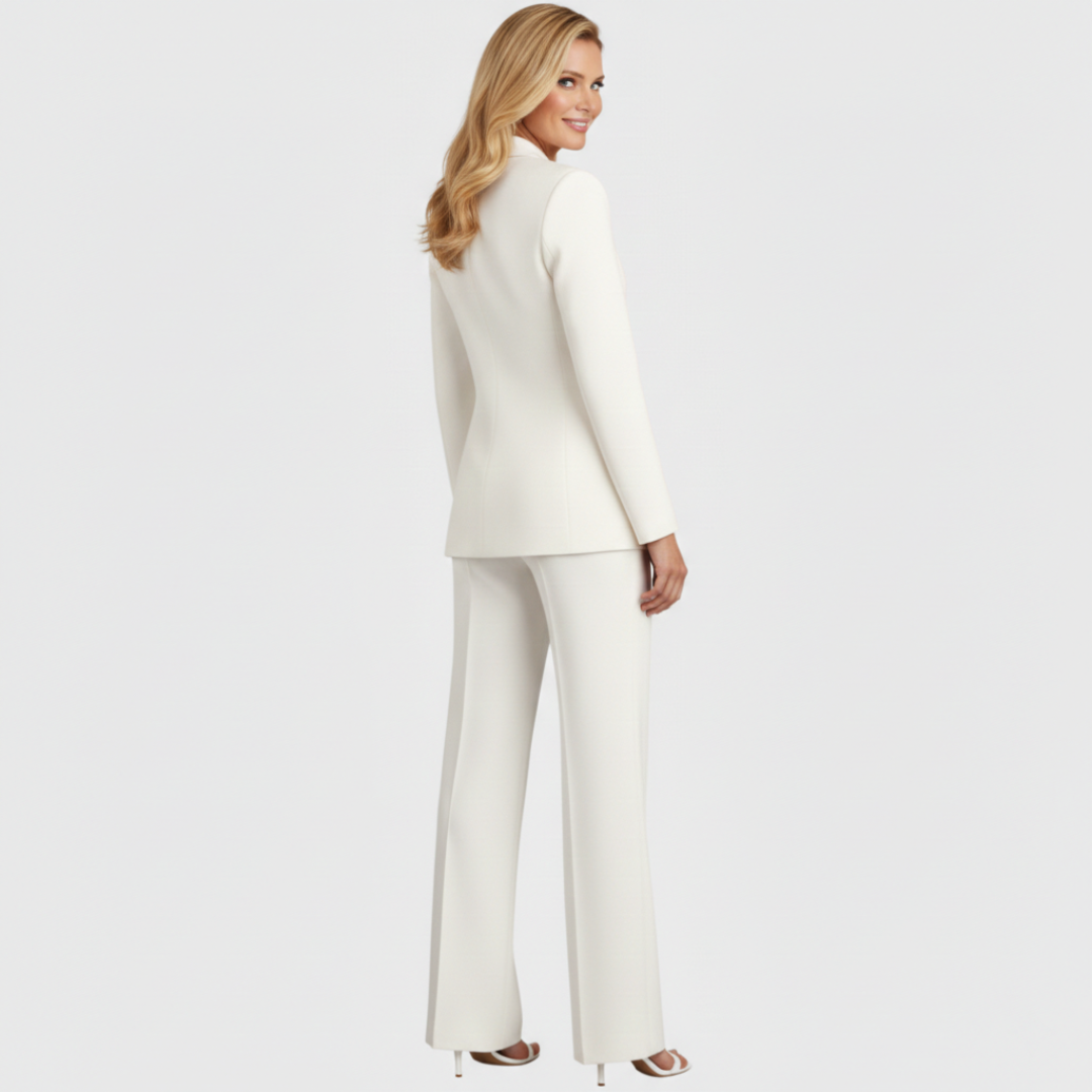 Conjunto Mujer Traje Formal Blazer Estructurado Pantalón Recto