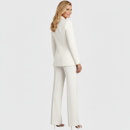 Conjunto Mujer Traje Formal Blazer Estructurado Pantalón Recto