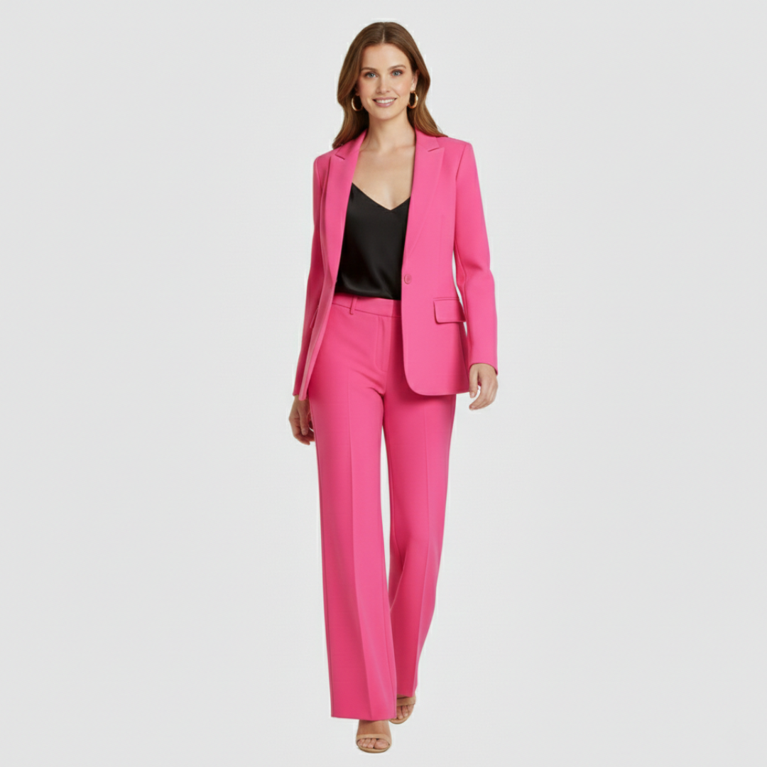 Conjunto Mujer Traje Formal Blazer Estructurado Pantalón Recto